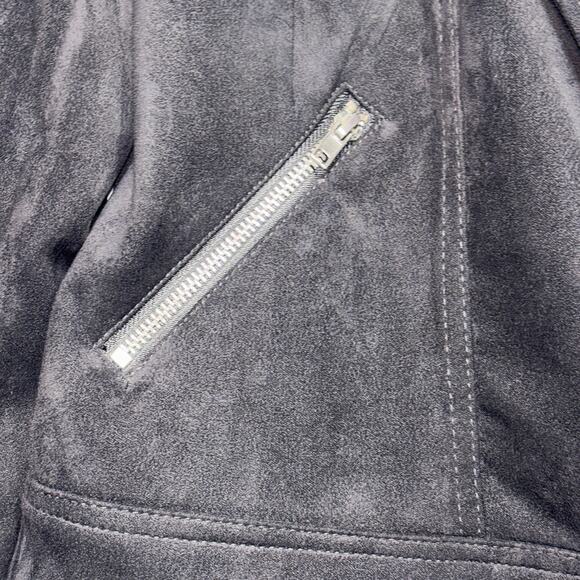 Philosophy Faux Suede Jacket S Black Minimalist Chic Moto Soft Statement Modern - Picture 8 of 8